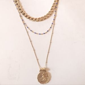 D Louise Gold Freya Coin Layer Necklace Set